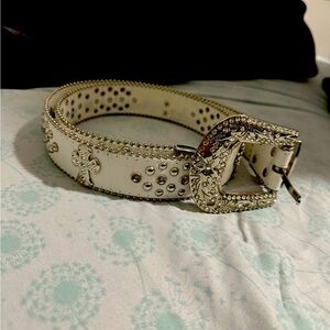studded cross rhinestone belt